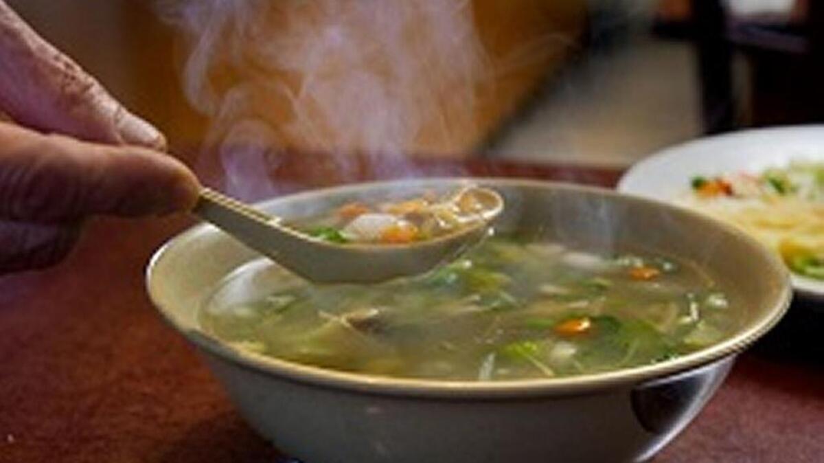 Harry's "Cold or Flu" Chicken and Vegetable Soup at Harry's Café on Sacramento.