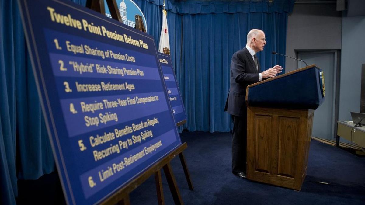 Gov. Jerry Brown in 2011 advanced a 12-point pension reform plan. Lawmakers adopted much of it in a law he signed the following year. Part of the pension reform increased the age at which employees received a 2% benefit factor.