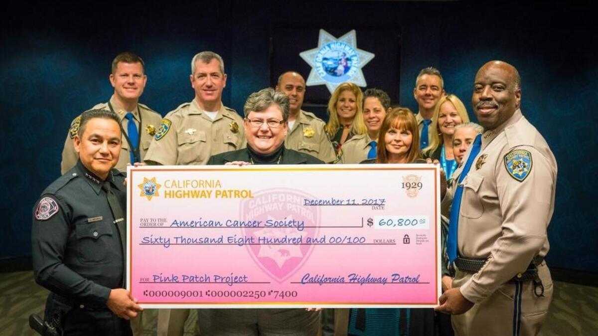 California Highway Patrol leaders presented the American Cancer Society with a big check on Dec. 11, 2017.