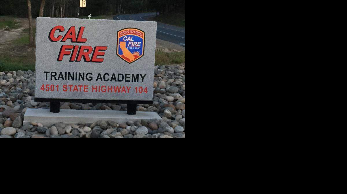 
The sign at the entrance to Cal Fire’s gated facility on Highway 104 entering Ione, Calif.
