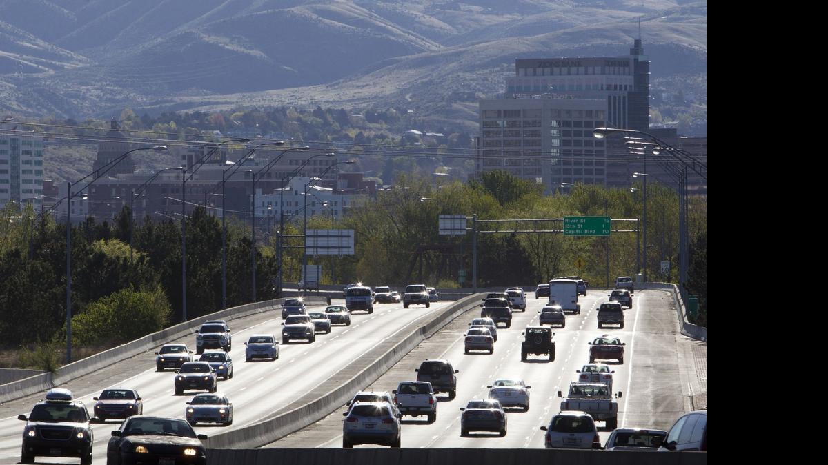 
Morning commuters on the freeway drive to and from downtown Boise. The city is on Forbes “Best Places to Retire” list.
