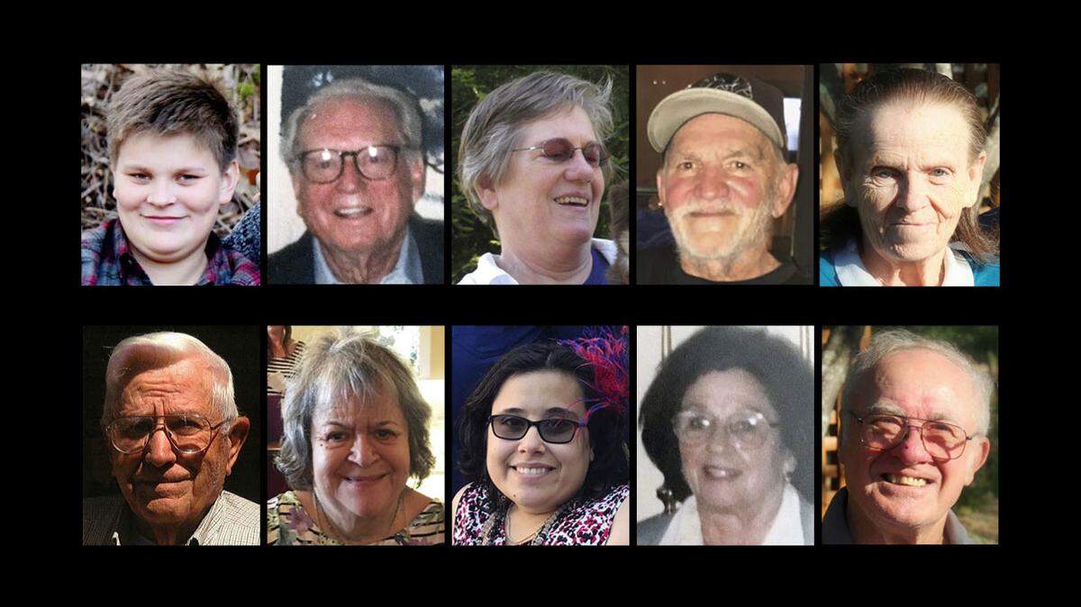 Faces of the victims of the Northern California wildfires.