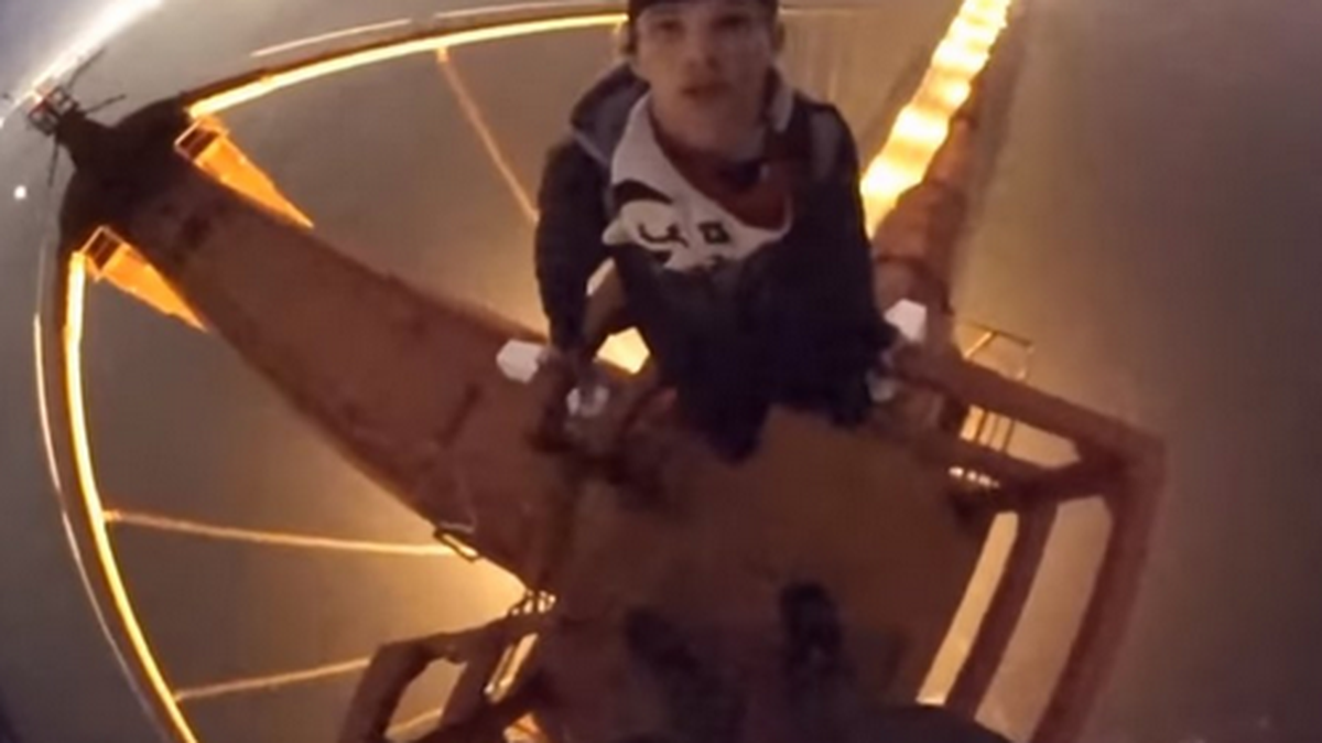 Two Wisconsin men shot video of themselves climbing and performing stunts on the Golden Gate Bridge early one morning in April.