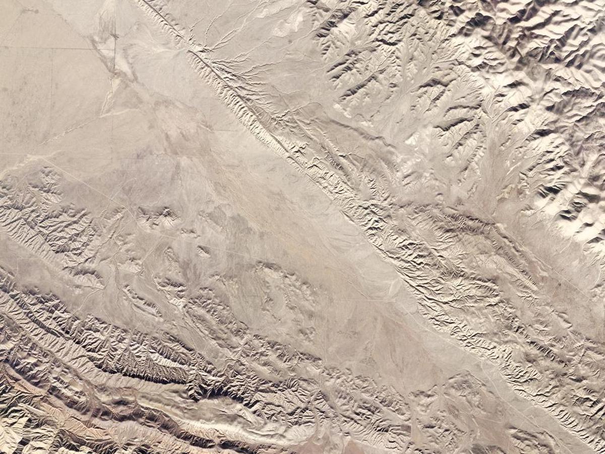 Satellite image of the Carrizo Plain National Monument on Dec. 3, 2016.