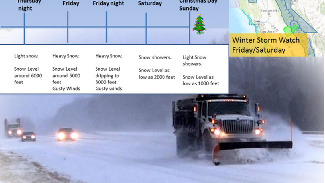 Travel will be difficult on Friday in the Sierra.