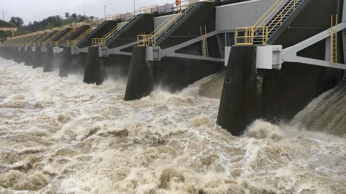 Some 80,000 cubic feet per second of water is released at Nimbus Dam.