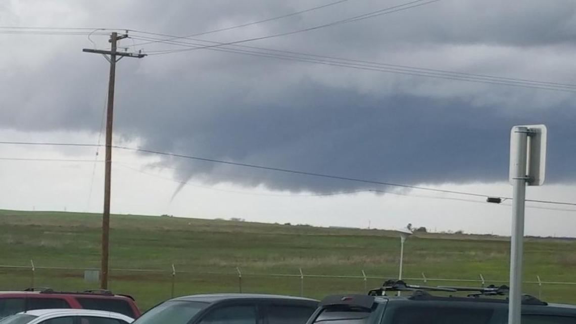 Brandon Franklin took this photo of a funnel cloud west of Thunder Valley Casino.