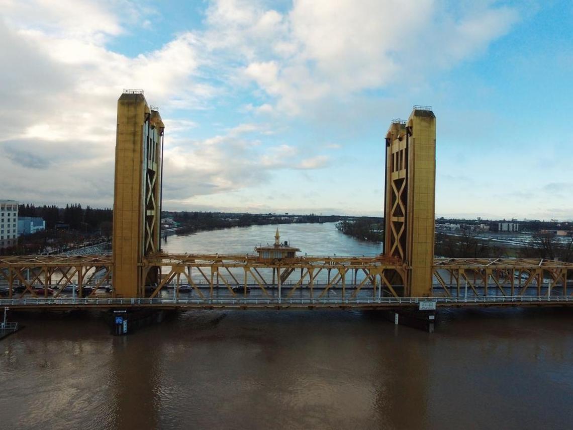 The Sacramento River early Wednesday morning at the Tower Bridge.