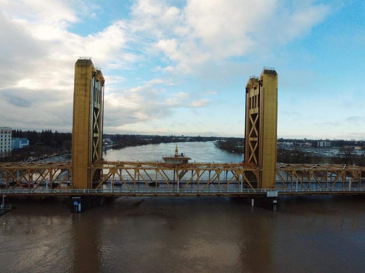 The Sacramento River early Wednesday morning at the Tower Bridge.