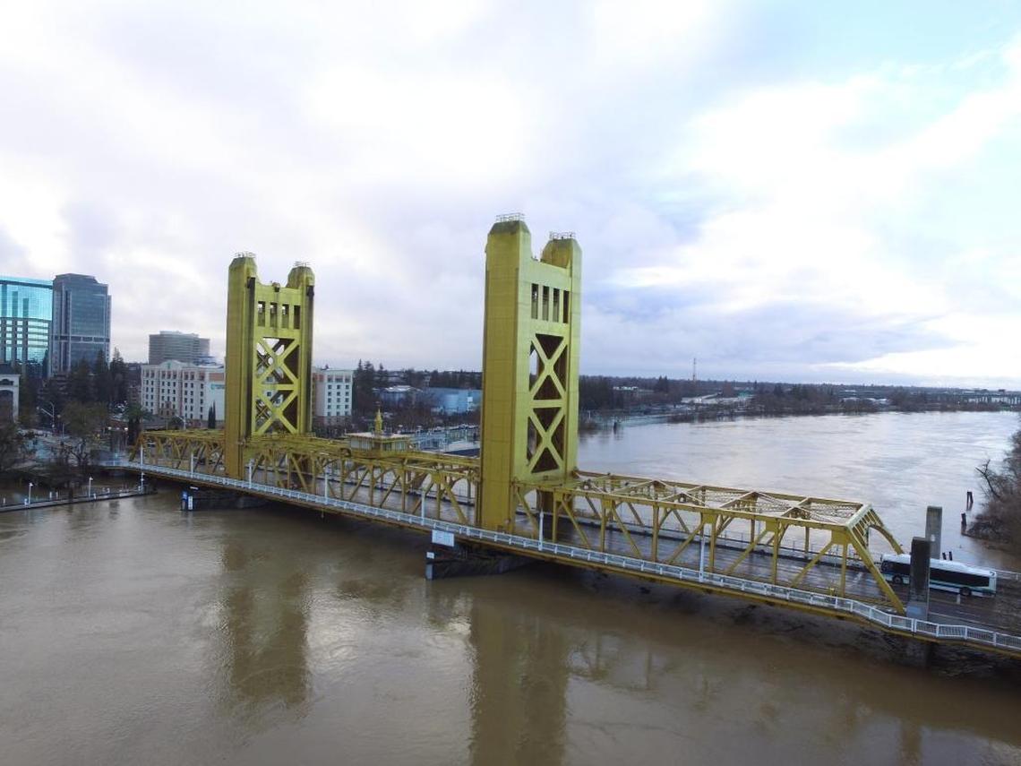 The Sacramento River early Wednesday morning at the Tower Bridge.