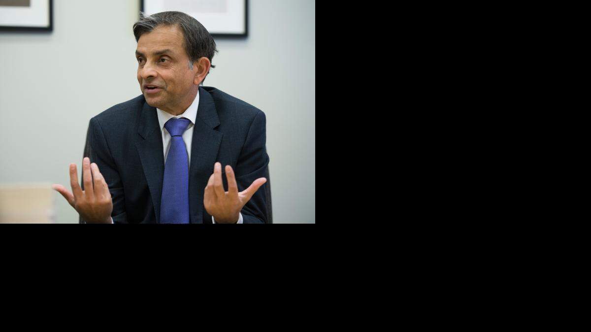 
Sacramento Kings principal owner Vivek Ranadive gave his futuristic vision of the downtown arena and his mission statement for the Kings: “We have to win a championship.” 
