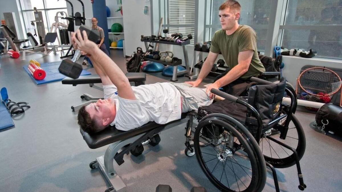 Service members undergo advanced physical rehab at the Center for the Intrepid in San Antonio. Dedicated in 2007, the structure was financed entirely by private donations through the Intrepid Fallen Heroes Fund, which is seeking the state’s help to build a rehabilitation center at Marine Corps Camp Pendleton.
