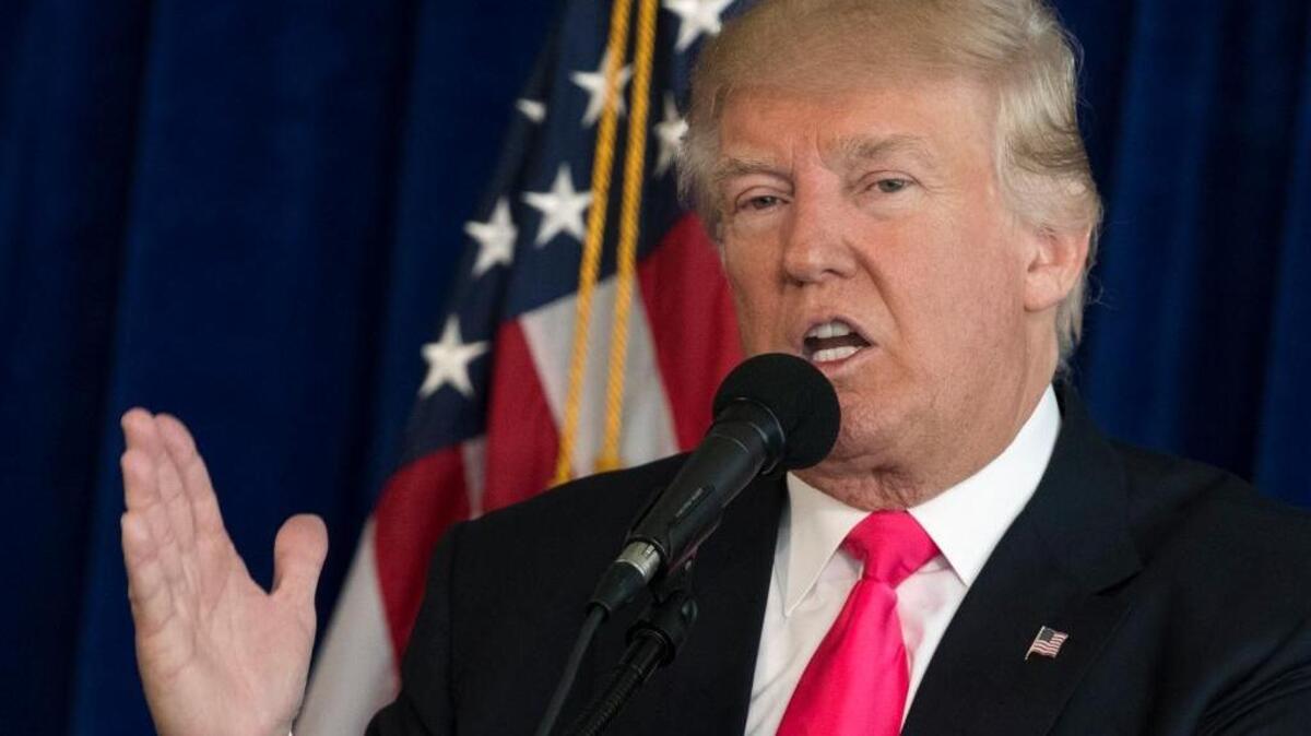Republican presidential nominee Donald Trump speaks Wednesday, July 27, 2016, in Doral, Fla.