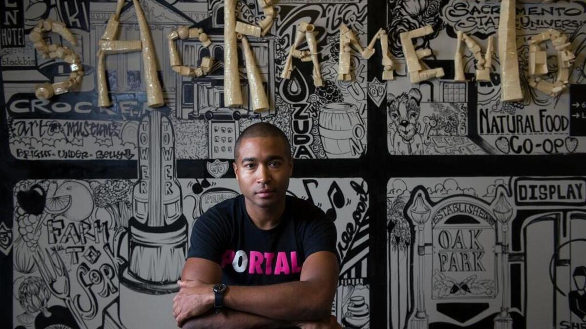 
Tre Borden helped create the Portal and is working with people on the Bright Underbelly for the Farmers Market at the W-X freeway. Borden says he is a “placemaker,” someone who helps shape dynamic public spaces that transform where we reside into where we live.
