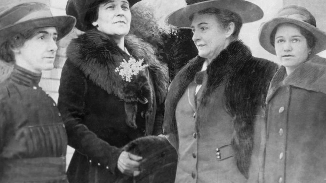 The first four women elected to the California Assembly, in 1918. From left: Grace Dorris, Elizabeth Hughes, Anna Saylor, and Esto Broughton.