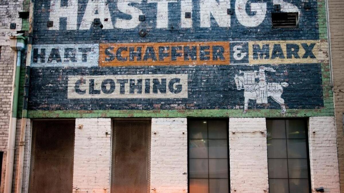 The Chicago-based Hart, Schaffner & Marx clothing company dates to 1887, and the sign in downtown Sacramento is more than 50 years old.
