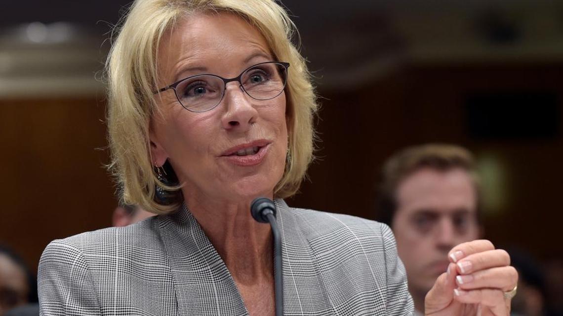 Education Secretary Betsy DeVos has called California’s color-coded school assessment system “indecipherable.” (AP Photo/Susan Walsh, File)