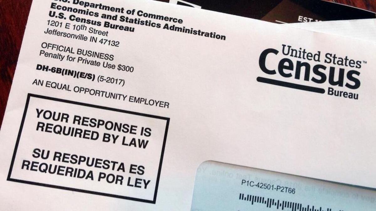 This March 23, 2018 photo shows an envelope containing a 2018 census test letter mailed to a resident in Providence, R.I. The nation’s only test run of the 2020 Census is in Rhode Island, and its drawing concerns from community leaders, good government groups and others about how it’s being run. (AP Photo/Michelle R. Smith)
