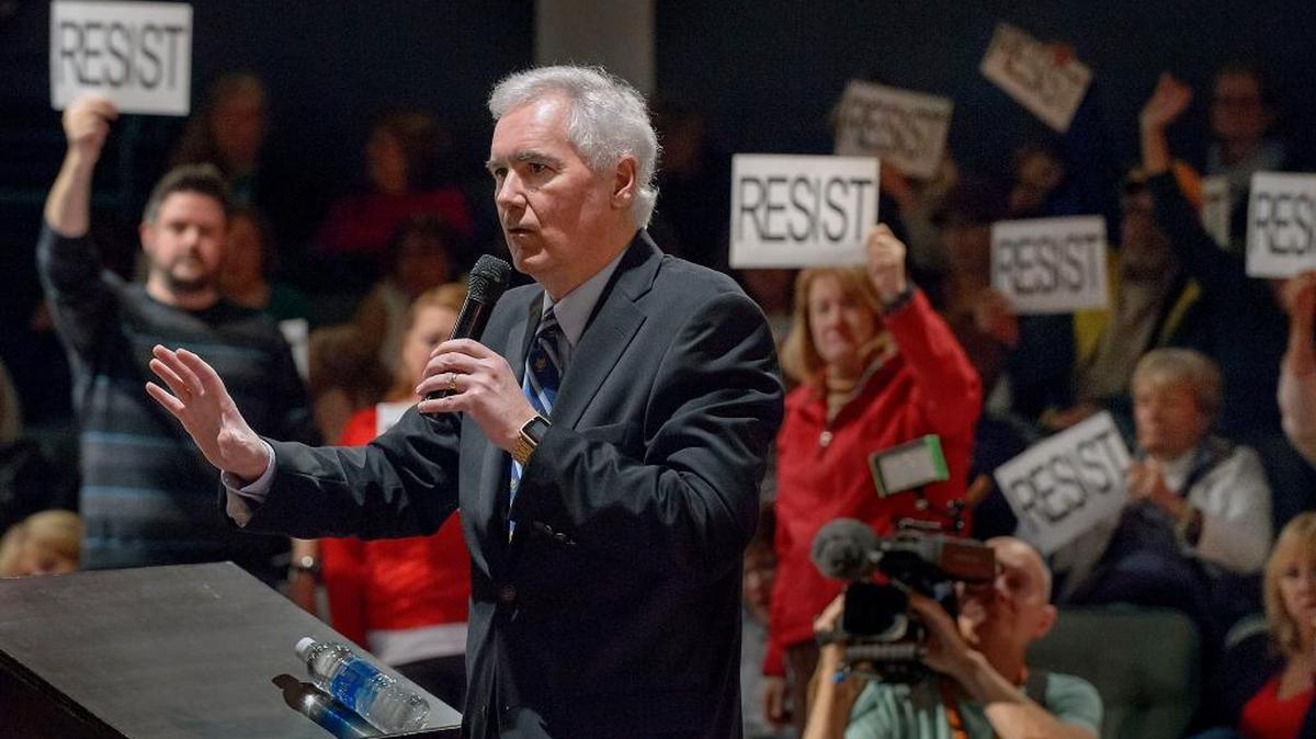 U.S. Rep. Tom McClintock, R-Elk Grove, fields questions at a town hall earlier this year in Roseville.
