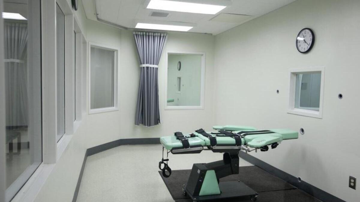 The death chamber of the lethal-injection facility at San Quentin State Prison.