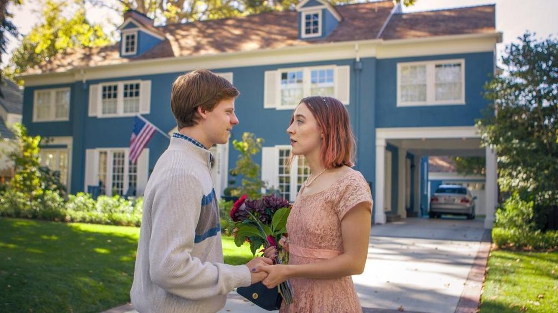 Financial security and Sacramento real estate play pivotal roles in the backdrop of “Lady Bird,” Greta Gerwig’s film about her hometown. Here, Saoirse Ronan and Lucas Hedges meet outside the Fabulous 40s property that plays her dream house, and his grandmother’s home.