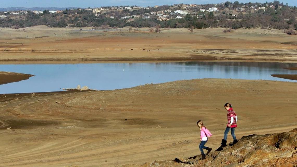 The shoreline of Folsom Lake had receded more than 100 yards in 2014. On April 7, 2017, California Gov. Jerry Brown declared an end to the state’s water emergency following a five-year drought that reduced rivers to trickles, farmland to dust fields and forests to swathes of dead trees.