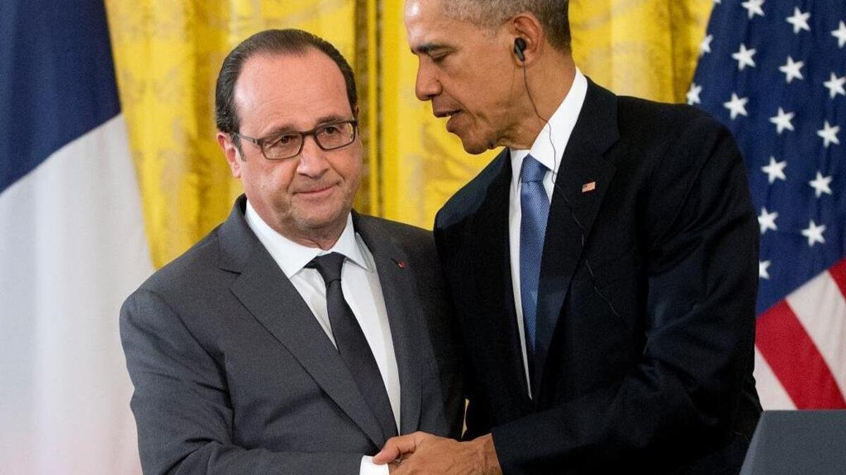 President Barack Obama consulted Tuesday with French President Francois Hollande.