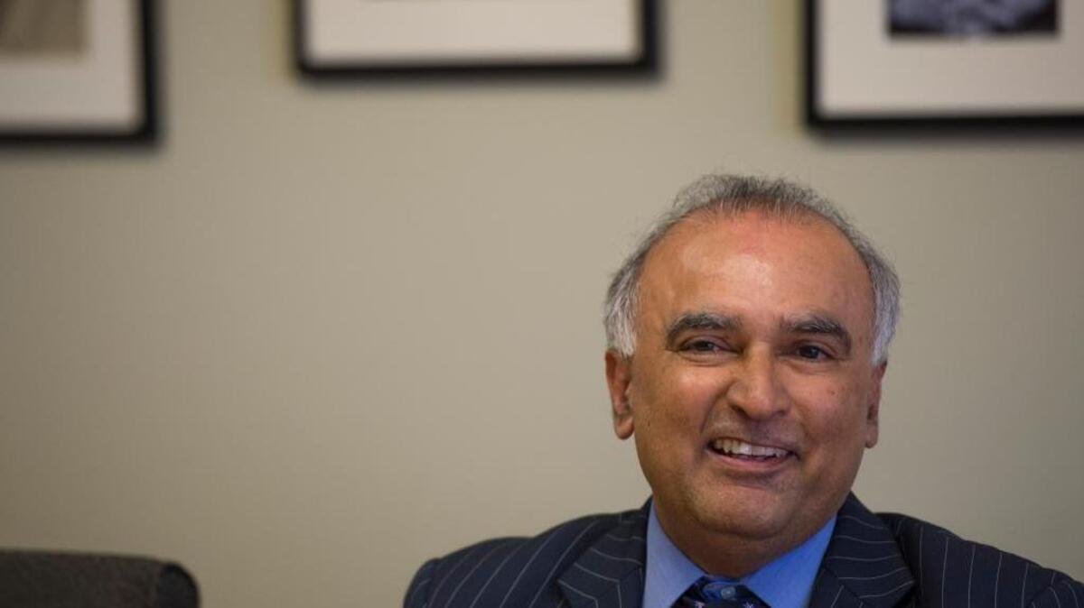 Sacramento County CEO Nav Gill speaks to The Bee’s editorial board on June 21. A grand jury report on the county’s debt collection system is a test of his leadership.