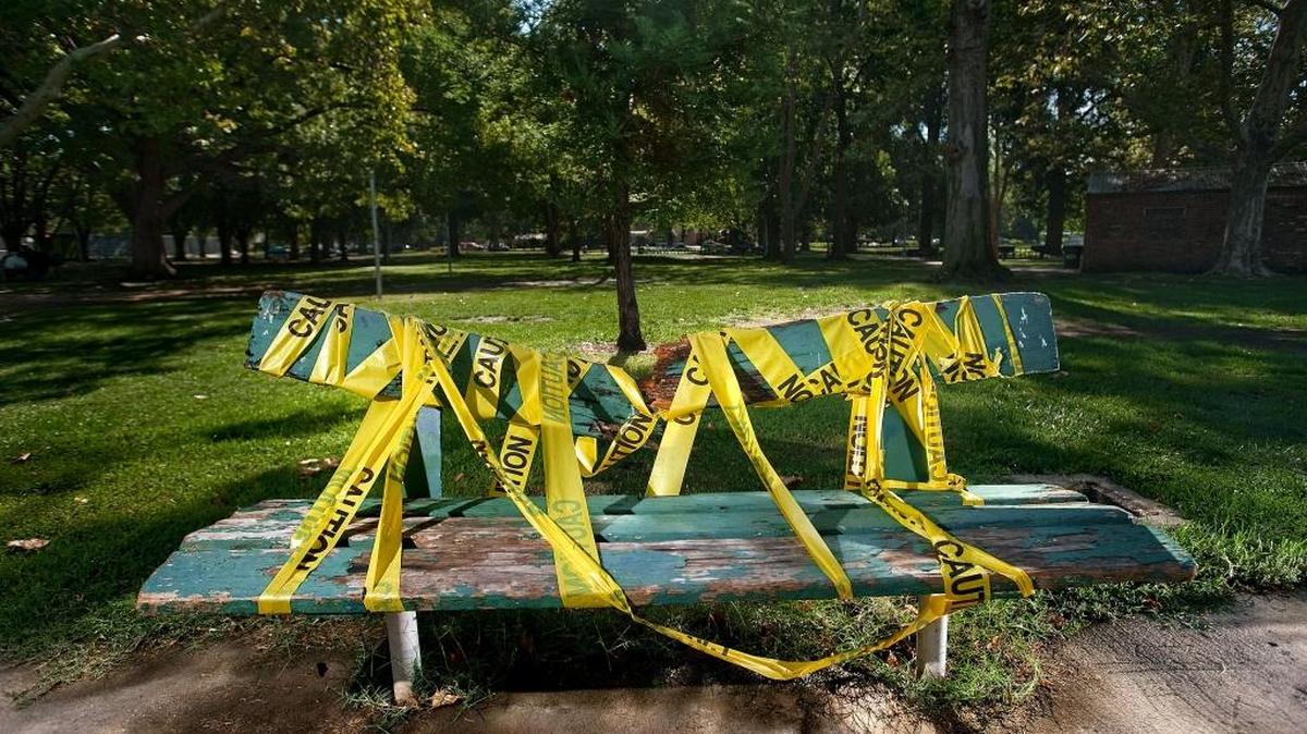 
A broken park bench in McKinley Park came to symbolize the disrepair of city parks during the Great Recession.
