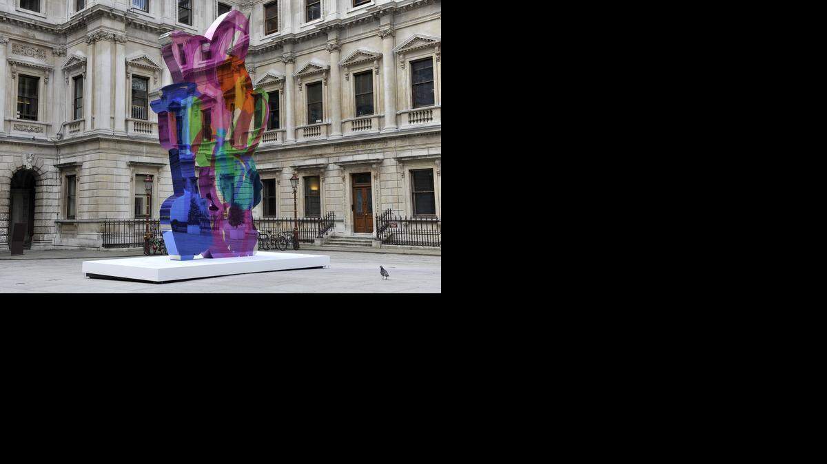 
A version of the “Coloring Book” sculpture by Jeff Koons proposed for the arena in downtown Sacramento was displayed at the Royal Academy of Arts in London.
