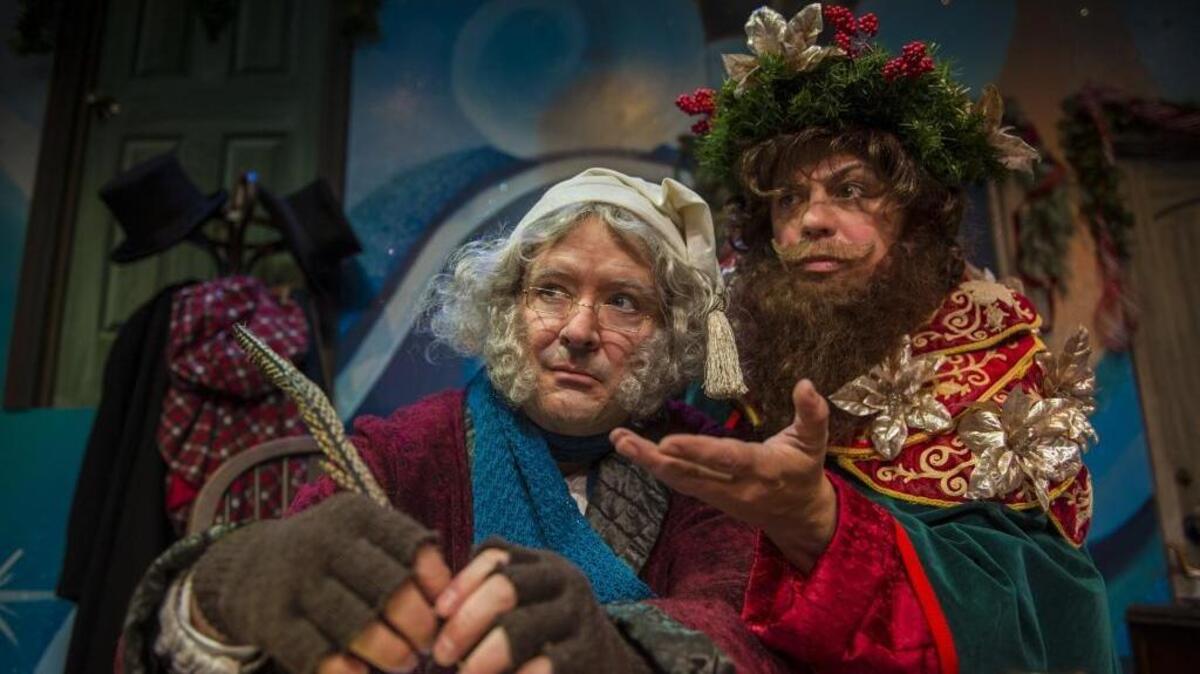 Greg Alexander as Ebenezer Scrooge and Amy Kelly as the Ghost of Christmas Present star in B Street Theatre’s family series show. B Street is seeking $500,000 more from the city of Sacramento, which has already pledged $2.5 million to help it build a new theater.