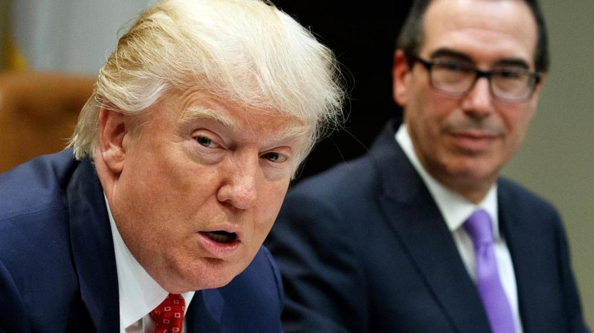 President Donald Trump huddled Thursday with Treasury Secretary Steven Mnuchin on tax reform. They met Feb. 22 on the federal budget.