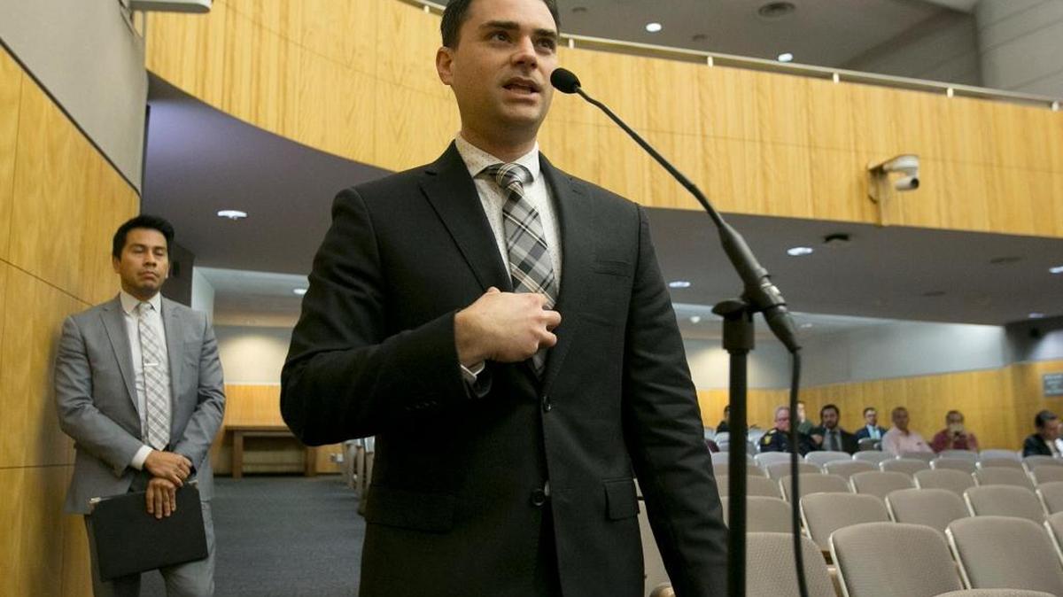 Conservative writer Ben Shapiro speaks for 120 seconds at a legislative hearing to discuss balancing free speech and public safety.