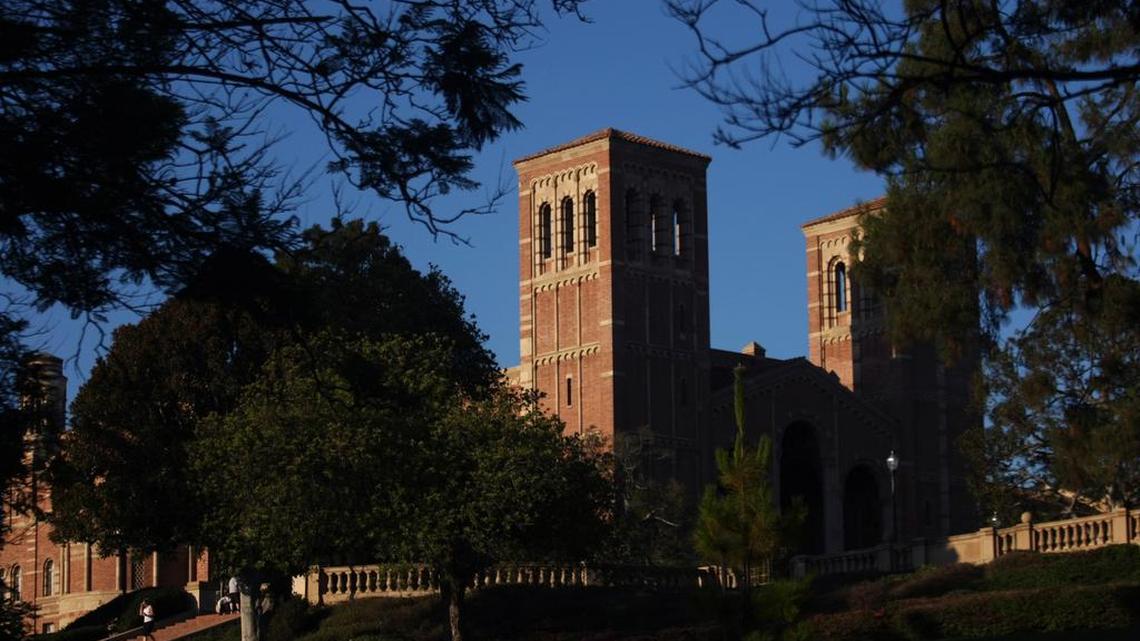 Royce Hall towers over the UCLA campus, where out-of-state admissions were so high that the UC system capped them last year.