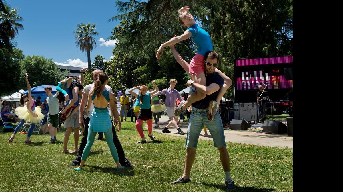 
Members of the Sacramento Ballet perform during a Big Day of Giving event at Fremont Park last year. Organizers are trying to surpass the $3 million raised last year with $5 million. 
