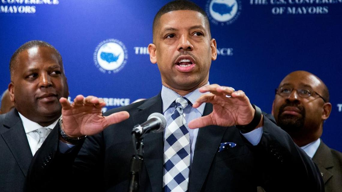 
Mayor Kevin Johnson, shown speaking at the U.S. Conference of Mayors in January, is pledging that a committee looking at a city ethics code will finish its work soon.
