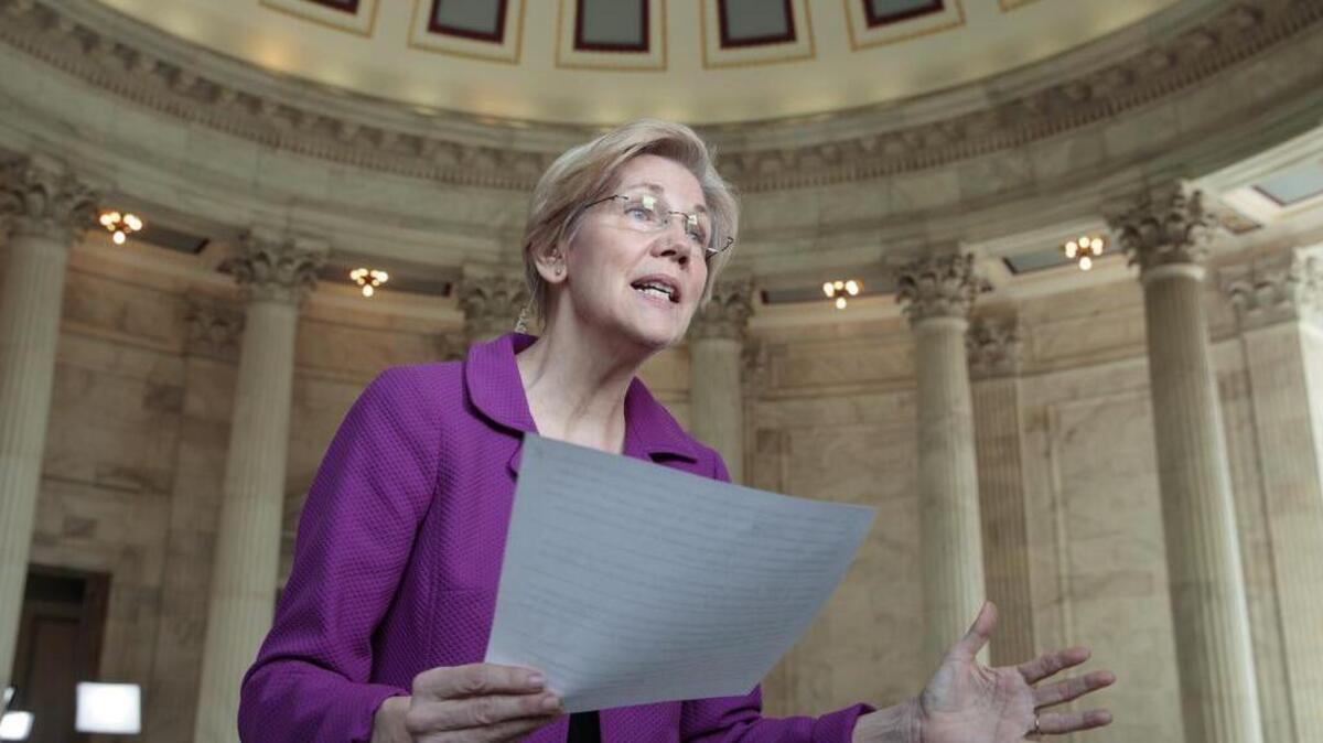Sen. Elizabeth Warren, D-Mass., speaks Wednesday about being rebuked by Senate Republican Leader Mitch McConnell for her criticism of Sen. Jeff Sessions, R-Ala., who was confirmed as attorney general.