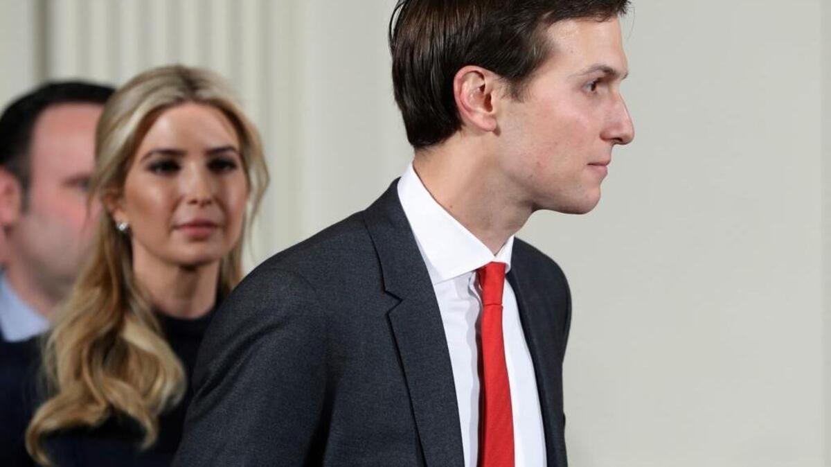 Jared Kushner and Ivanka Trump arrive for a White House event on March 17.