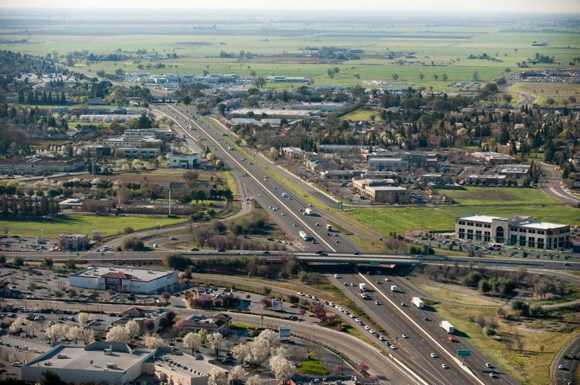 A southern view of Highway 99 in Elk Grove. GoBankingRates says the Sacramento County city is among the 50safest and most affordable in the United States.