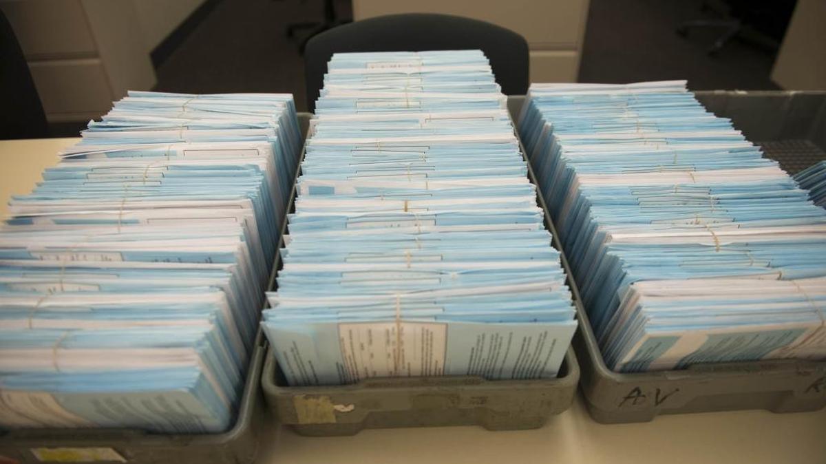 Provisional ballots wait to be counted at the Sacramento County Registrar of Voters’ Office last November.