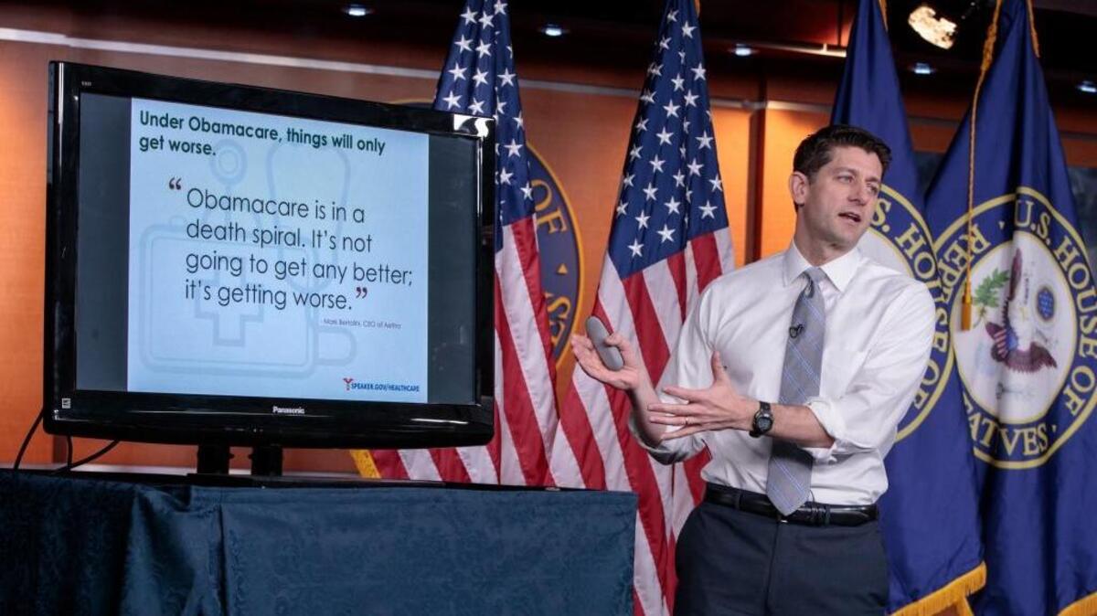 House Speaker Paul Ryan makes his case for the GOP’s plan to repeal and replace the Affordable Care Act. The Congressional Budget Office on Monday said it would cost 14 million people their health insurance coverage in the next two years alone.