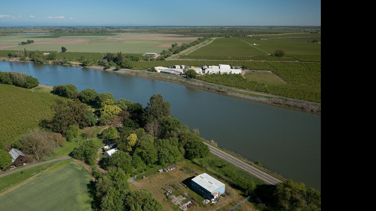 
An aerial photo shows the Courtland area that would be affected by the proposed Delta water tunnels and intakes.


