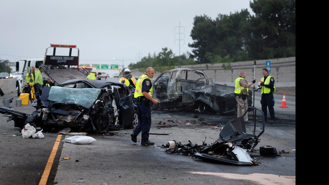 
An April 22 collision resulted in the death of a wrong-way driver, a woman in a Toyota Prius, and three men in a Ford pickup.
