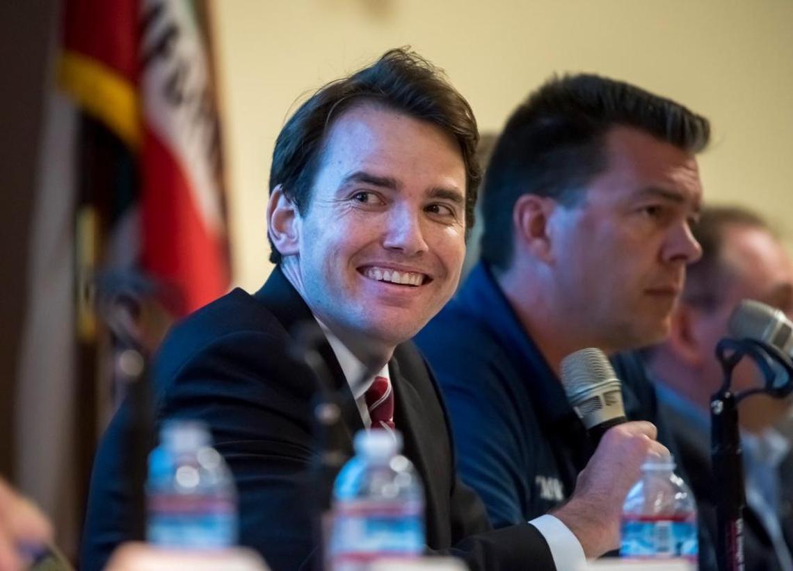 Candidate Kevin Kiley at a Republican debate for the 6th Assembly District at Sun City Roseville in 2016. 