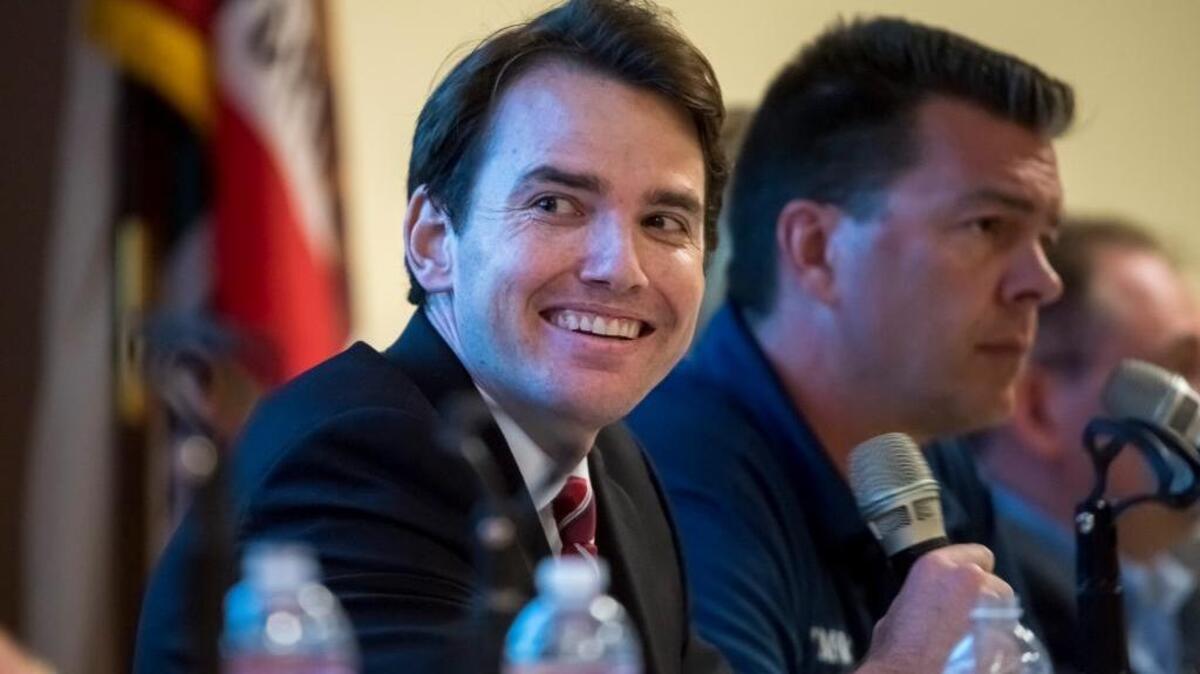 Candidate Kevin Kiley at a Republican debate for the 6th Assembly District at Sun City Roseville on May 9, 2016.