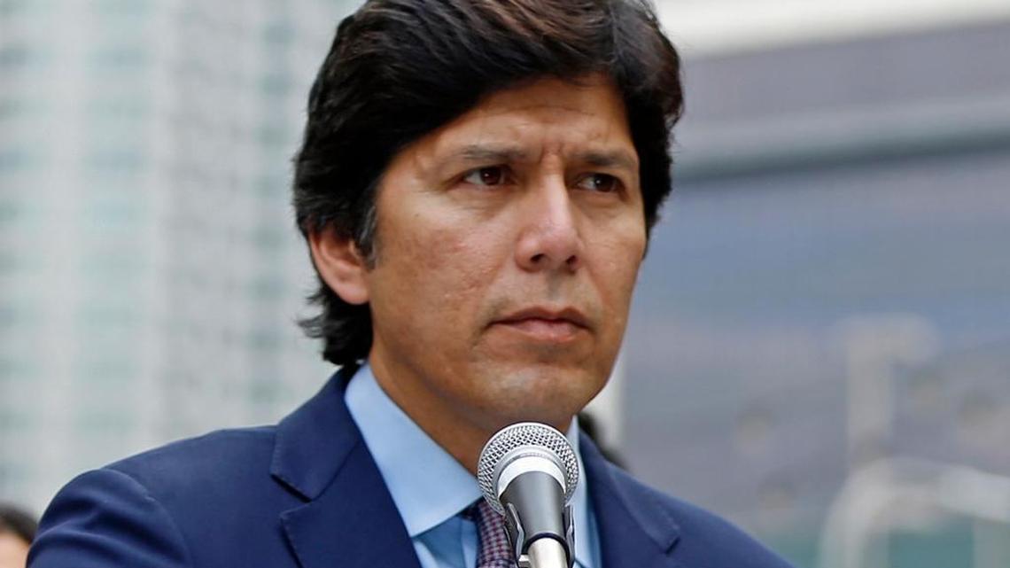 Members of California’s Latino Legislative Caucus are calling for three Hispanic Los Angeles City Council members to resign after an audio recording of the trio making racist comments became public. Los Angeles City Councilman Kevin de León, shown here in 2018, is among the three leaders who can be heard in the recording.
