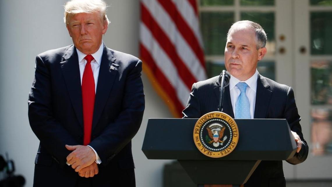 President Donald Trump, with EPA Administrator Scott Pruitt. Contempt for science has been a feature of Trump’s EPA.