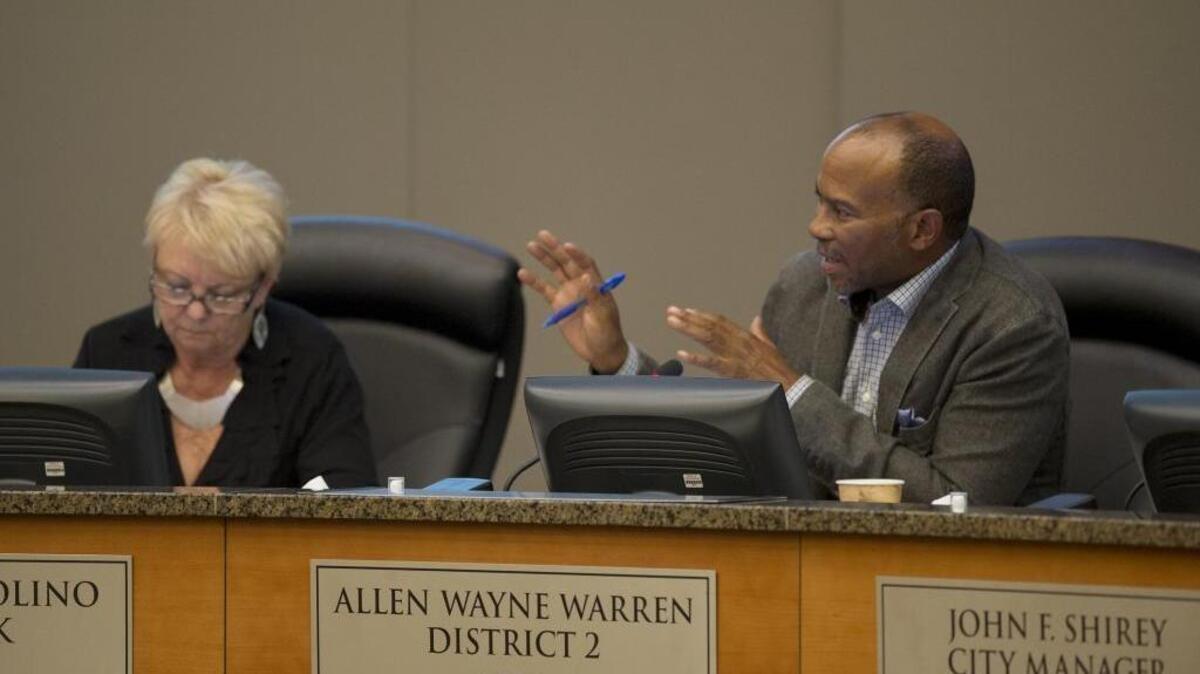 Sacramento City Councilman Allen Warren speaks during a budget debate last May. The city is not releasing results of an outside investigation into sexual harassment allegations against him.