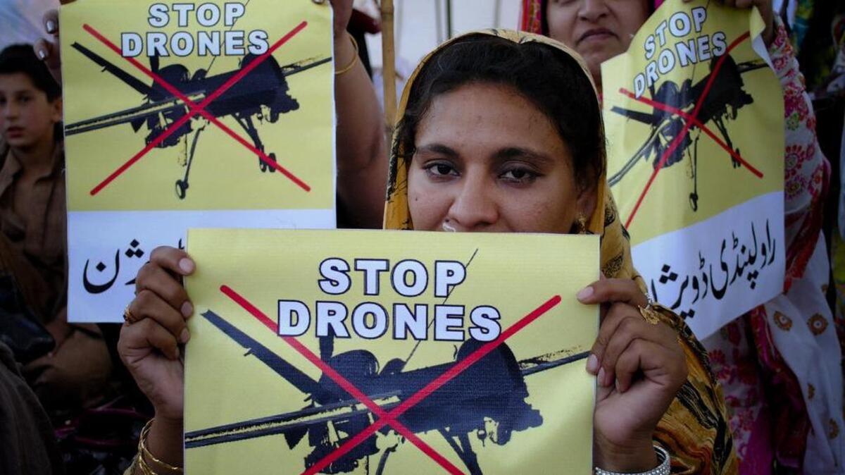 
Pakistani women take part in a 2011 rally against U.S. drone strikes in the tribal areas near Afghanistan.

