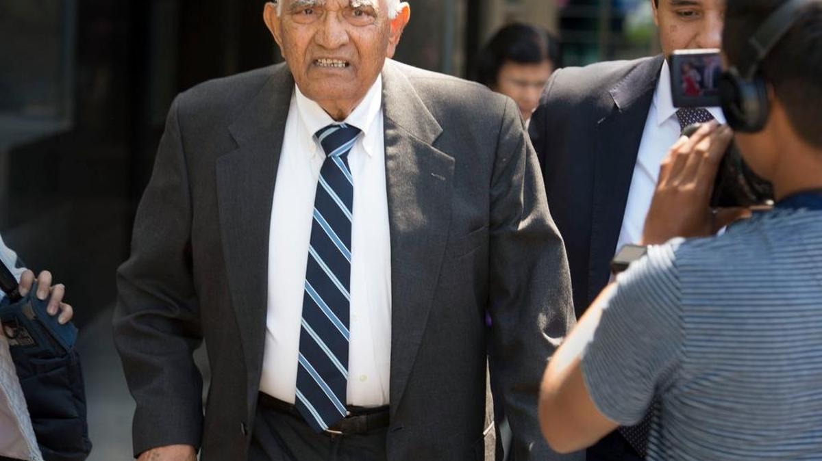Babulal Bera, the father of Rep. Ami Bera, D-Elk Grove, leaves the federal courthouse on Tuesday. The elder Bera pleaded guilty in federal court today to two counts of campaign finance violations.